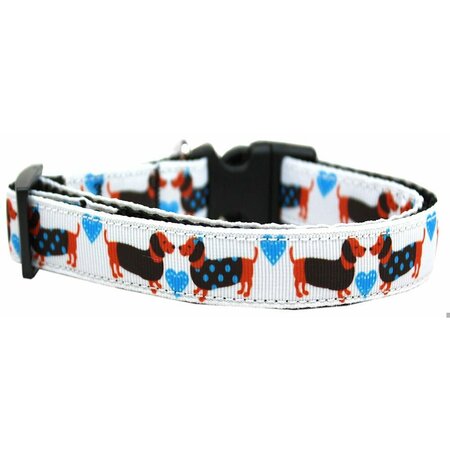 MIRAGE PET PRODUCTS Doxie Love Nylon Ribbon Dog Collar Extra Large 125-141 XL